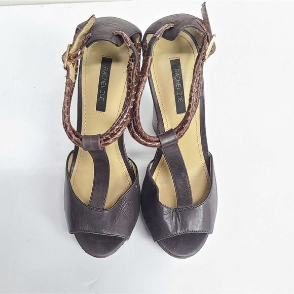 Rachel Zoe LeatherĀ Animal Print T-Strap SandalsāSizeā7.5 - Picture 6 of 8